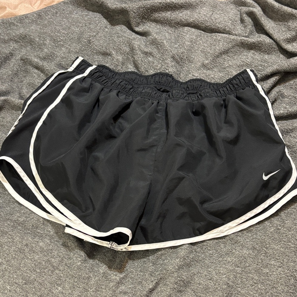 Nike Women's Black Athletic Shorts with White Trim